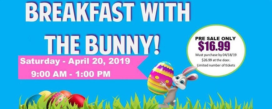 Breakfast With The Bunny at Mulligan Family Fun Center