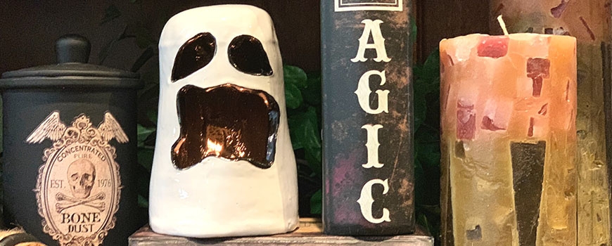 Kid's Event - Clay Ghost Votive at As You Wish Pottery Kid's Event - Clay Ghost Votive at As You Wish Pottery