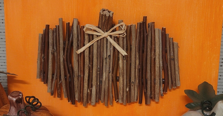 Twig Pumpkin Artwork Twig Pumpkin Artwork