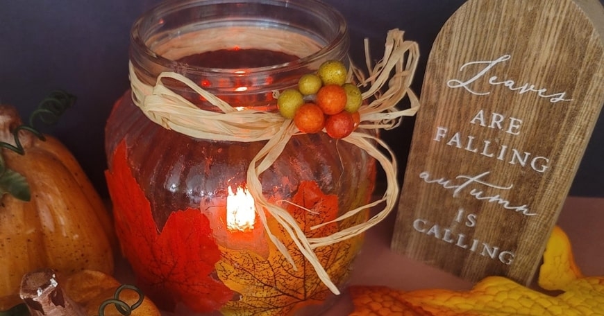 Fall Leaves Jar Candle