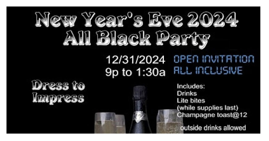 New Year's Eve 2024 All Black Party New Year's Eve 2024 All Black Party