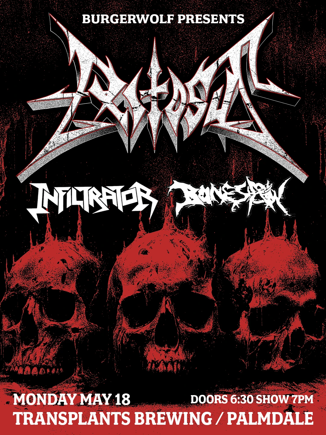 FREE SHOW: EXITOSUS / INFILTRATOR / BONESAW