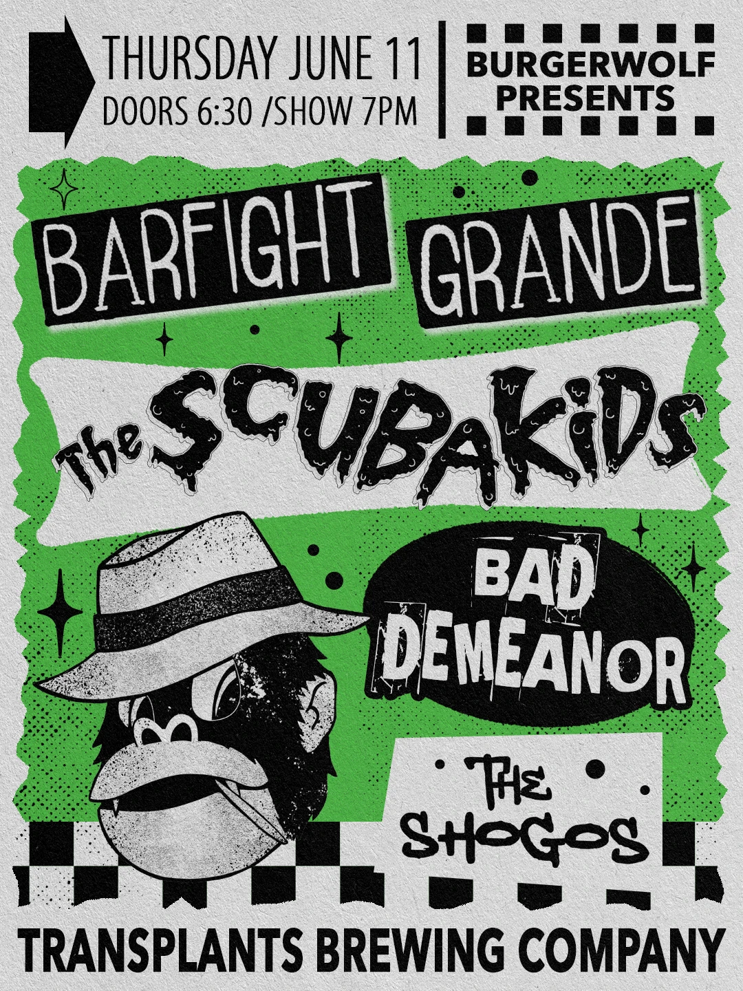 FREE SHOW: BARFIGHT GRANDE / THE SCUBA KIDS / BAD DEMEANOR / THE SHOGOS