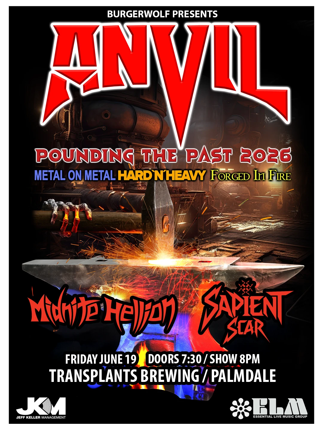ANVIL / MIDNITE HELLION / SAPIENT SCAR